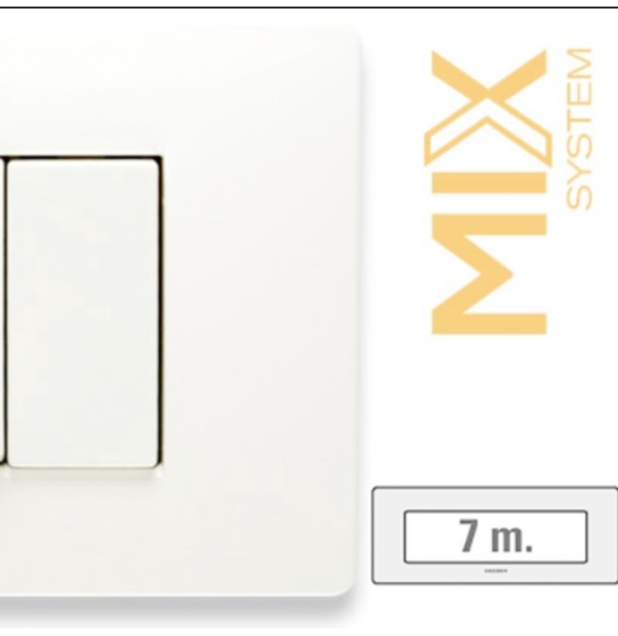 Placca Master Mix 7 posti in tecnopolimero Bianco Aspen 21MX107