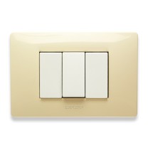 Placca Master Mix 3 posti in tecnopolimero Bianco Parigi 21MX123