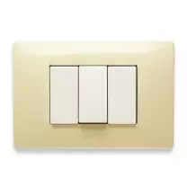 Placca Master Mix 3 posti in tecnopolimero Bianco Parigi 21MX123