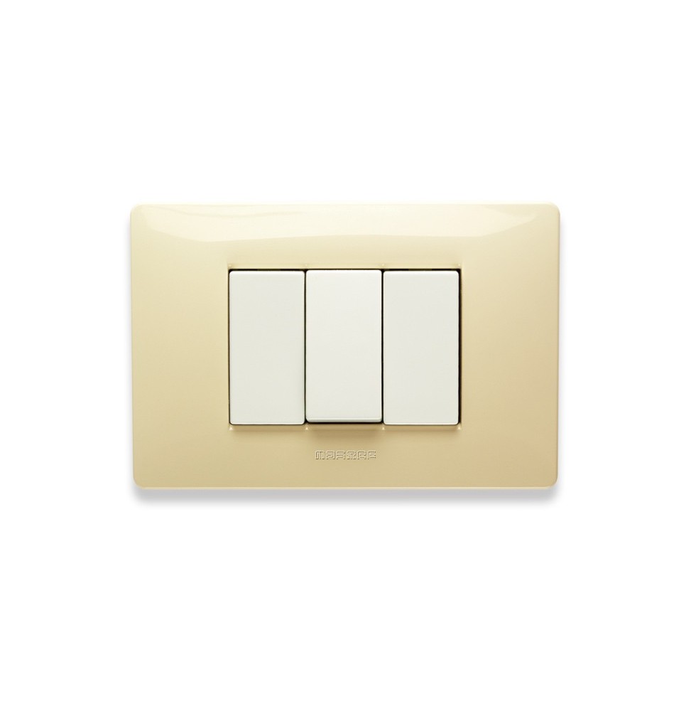 Placca Master Mix 3 posti in tecnopolimero Bianco Parigi 21MX123