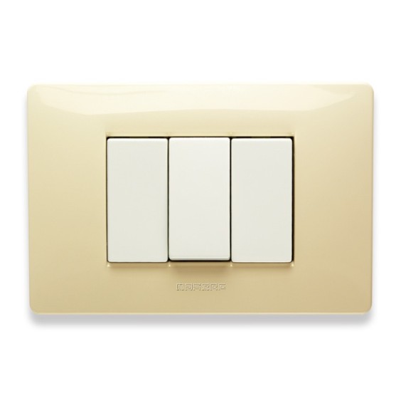Placca Master Mix 3 posti in tecnopolimero Bianco Parigi 21MX123