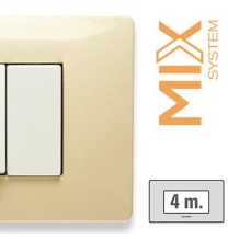 Placca Master Mix 4 posti in tecnopolimero Bianco Parigi Bticino 21MX124
