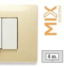 Placca Master Mix 4 posti in tecnopolimero Bianco Parigi Bticino 21MX124