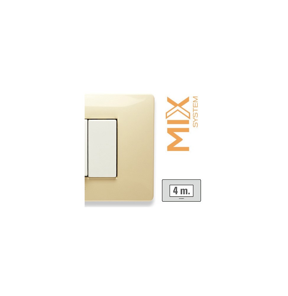 Placca Master Mix 4 posti in tecnopolimero Bianco Parigi Bticino 21MX124