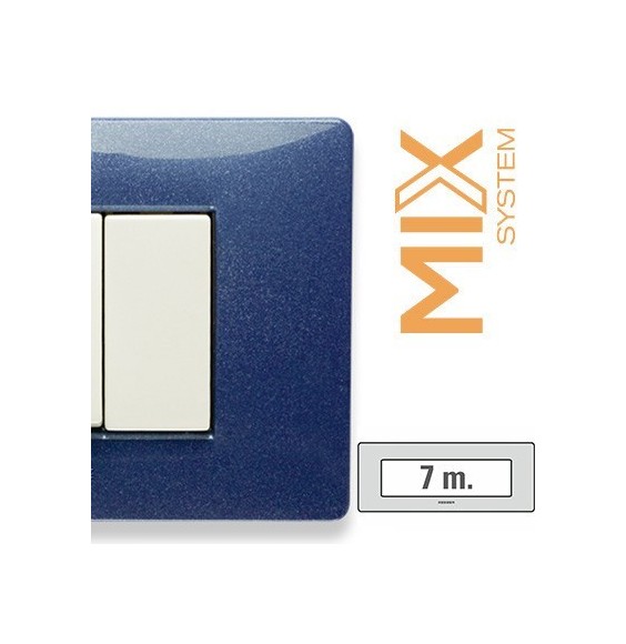 Placca Master Mix 7 posti in tecnopolimero Blu Vega 21MX357