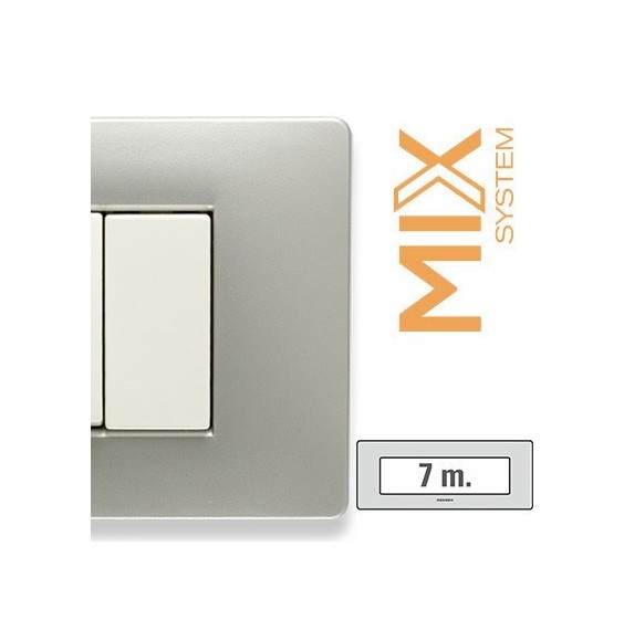 Placca Master Mix 7 posti in tecnopolimero Grey Moon 21MX257