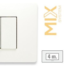 Placca Master Mix 4 posti in tecnopolimero Bianco Aspen 21MX104
