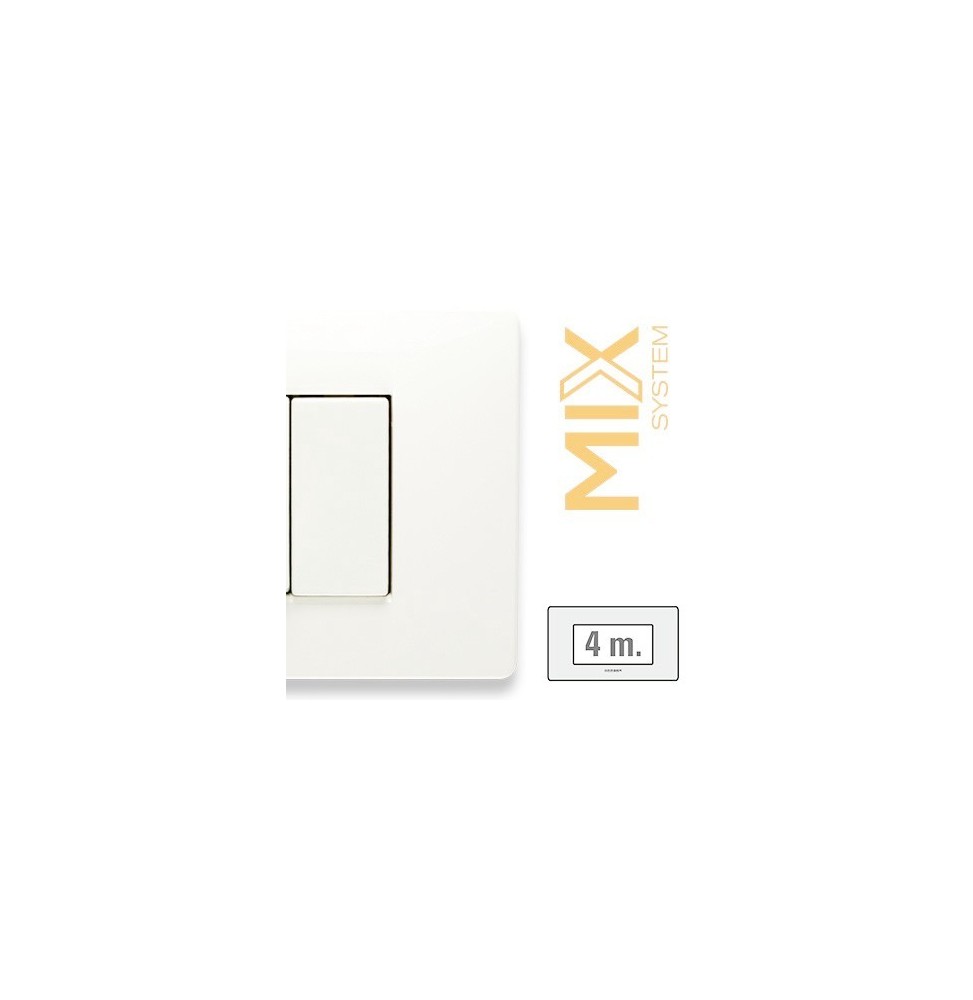 Placca Master Mix 4 posti in tecnopolimero Bianco Aspen 21MX104