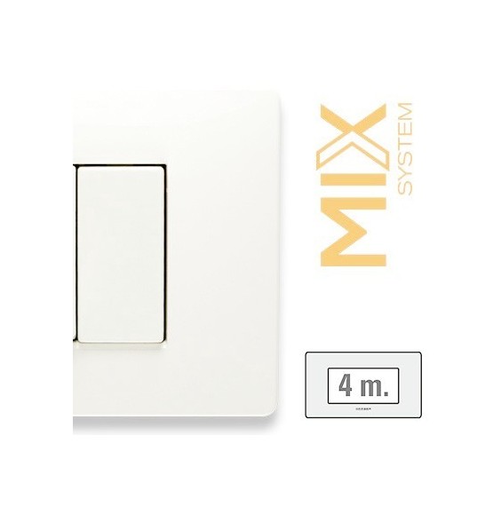 Placca Master Mix 4 posti in tecnopolimero Bianco Aspen 21MX104
