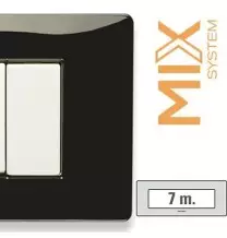 Placca Master Mix 7 posti in tecnopolimero Nero Panther  21MX207