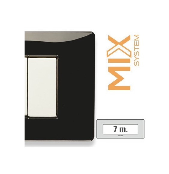 Placca Master Mix 7 posti in tecnopolimero Nero Panther  21MX207