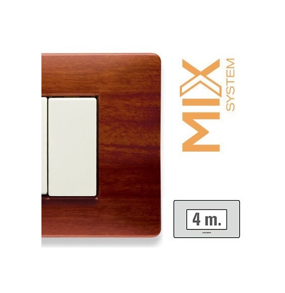 Placca Master Mix Essenza 4 posti in tecnopolimero Cherry  21MX414