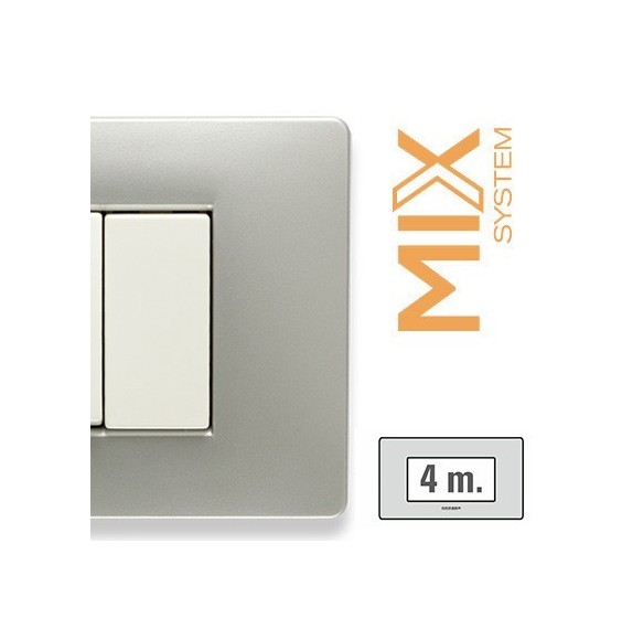 Placca Master Mix Grey Moon in Tecnopolimero 4 Posti  21MX254