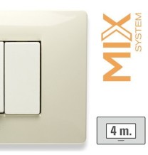Placca Master Mix 4 posti in tecnopolimero Bianco Safari  21MX284