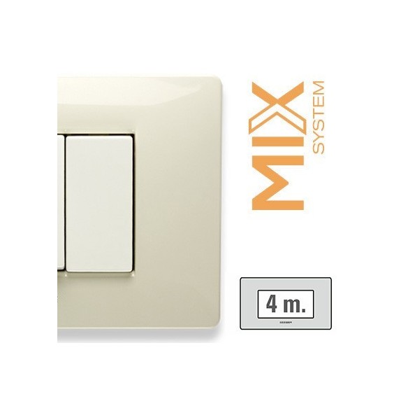 Placca Master Mix 4 posti in tecnopolimero Bianco Safari  21MX284