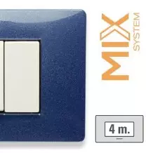 Placca Master Mix 4 posti in tecnopolimero Blu Vega 21MX354