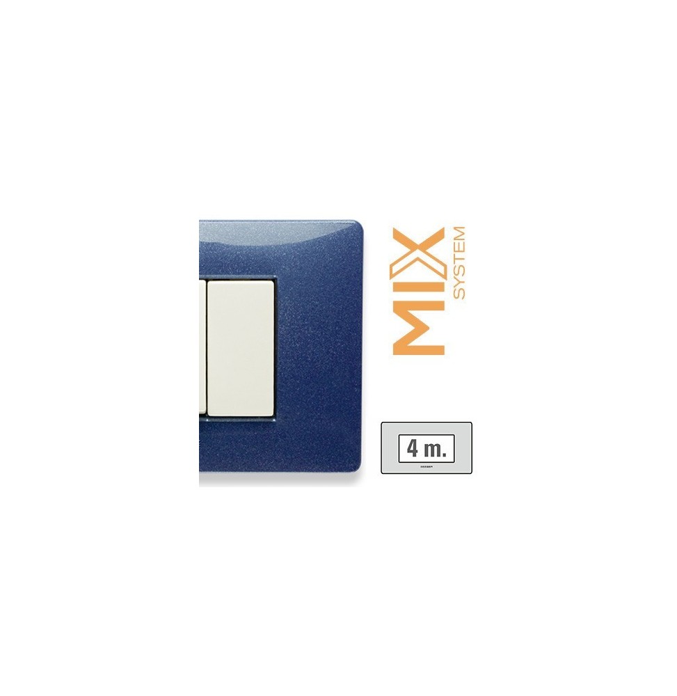 Placca Master Mix 4 posti in tecnopolimero Blu Vega 21MX354