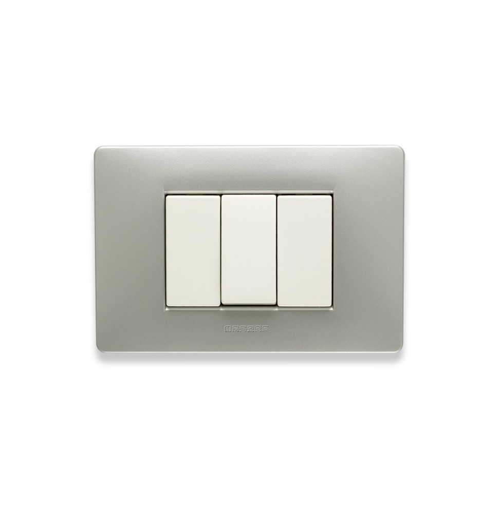 Placca Master Mix Grey Moon in Tecnopolimero 3 Posti 21MX253