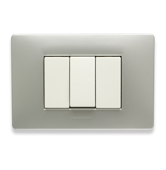 Placca Master Mix Grey Moon in Tecnopolimero 3 Posti 21MX253
