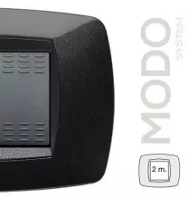 Placca Modo per 2 interruttori nera Master 39TC202