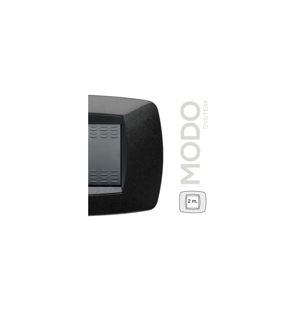 Placca Modo per 2 interruttori nera Master 39TC202