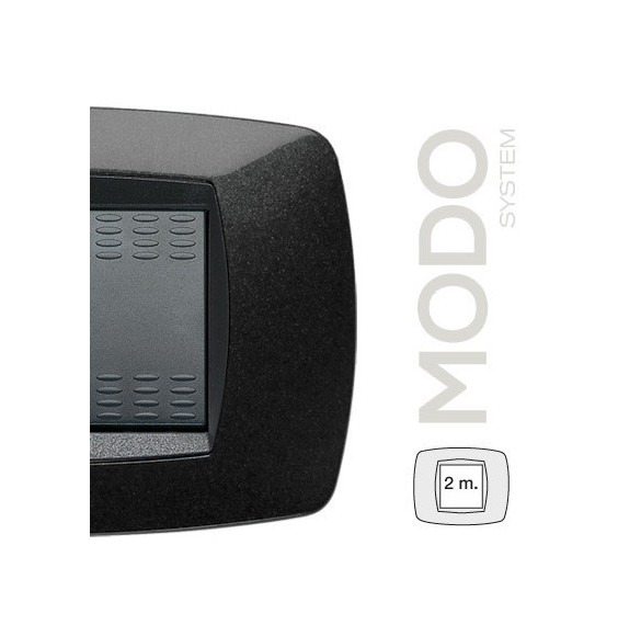 Placca Modo per 2 interruttori nera Master 39TC202