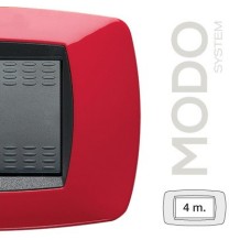 Placca Master Modo 4 posti in tecnopolimero rossa 39TC154