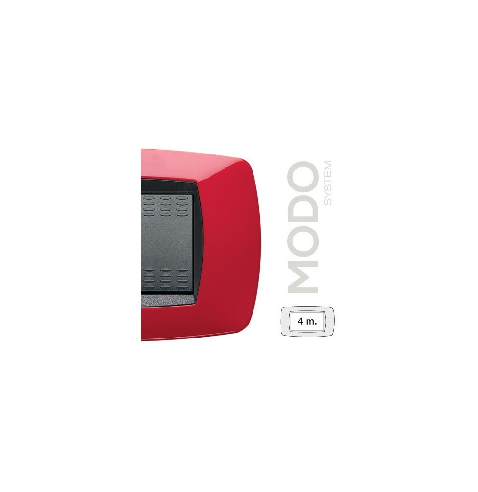 Placca Master Modo 4 posti in tecnopolimero rossa 39TC154