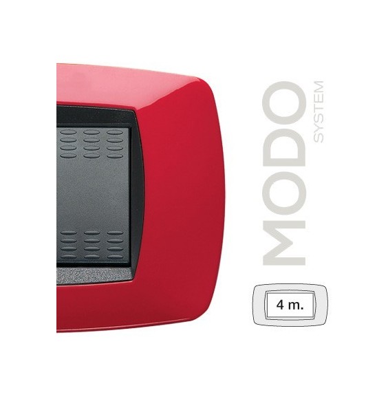 Placca Master Modo 4 posti in tecnopolimero rossa 39TC154