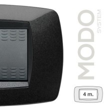 Placca Master Modo 4 posti in tecnopolimero Nero 39TC204