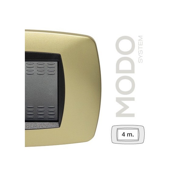 Placca Master Modo 4 posti in tecnopolimero ottone opaco 39TC244