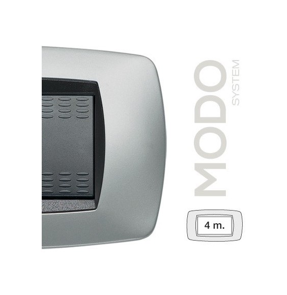 Placca Master Modo 4 posti in tecnopolimero Titanio 39TC254