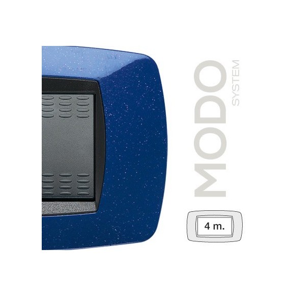 Placca Master Modo 4 posti in tecnopolimero Blu Vio 39TC364