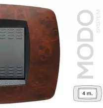 Placca Master Modo Radica di Noce 4 Posti in Tecnopolimero 39TC434