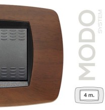 Placca Master Modo 4 posti in tecnopolimero Noce scuro 39TC454
