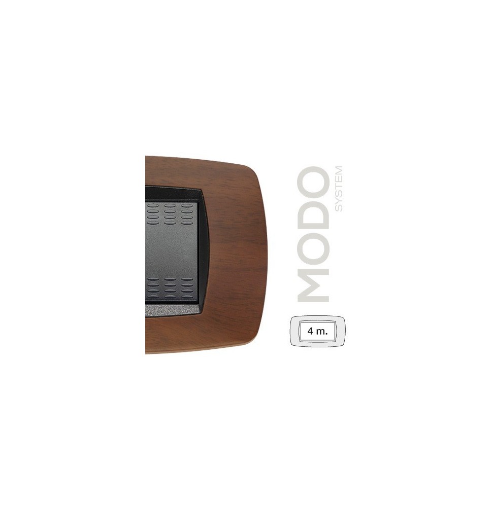 Placca Master Modo 4 posti in tecnopolimero Noce scuro 39TC454