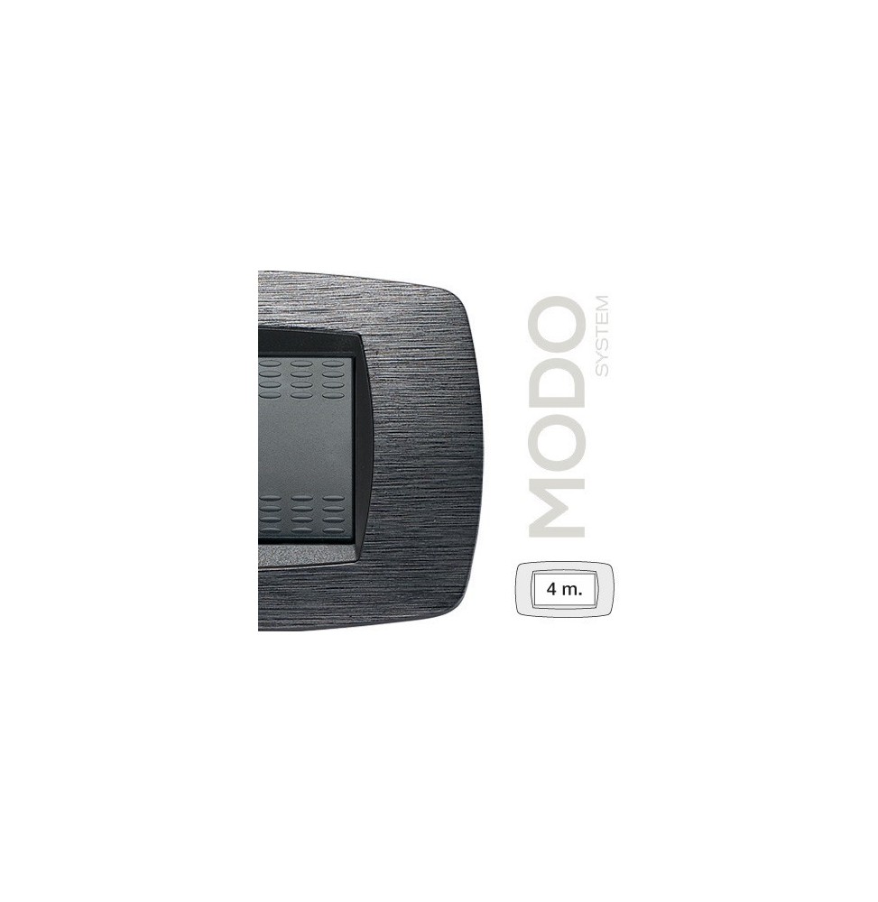 Placca Master Modo Satinato Grigio 4 Posti Tecnopolimero 39TC514