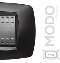 Placca Master Modo 4 posti Nero Opaco in tecnopolimero 39TC814