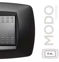 Placca Master Modo 4 posti Nero Opaco in tecnopolimero 39TC814