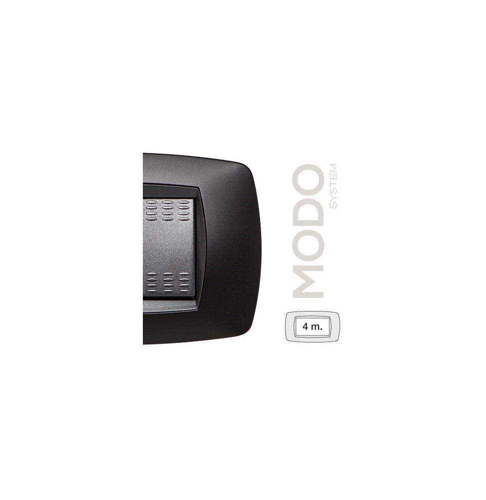 Placca Master Modo 4 posti Nero Opaco in tecnopolimero 39TC814