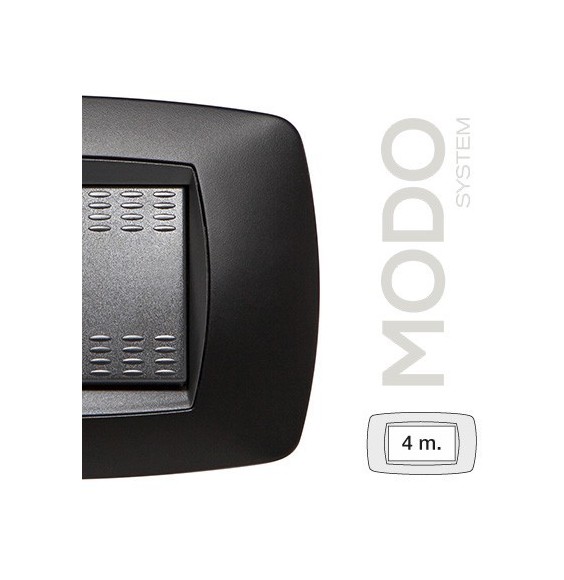 Placca Master Modo 4 posti Nero Opaco in tecnopolimero 39TC814