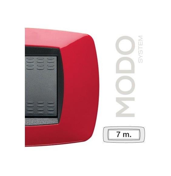 Placca Master Modo 7 posti in tecnopolimero rossa 39TC157