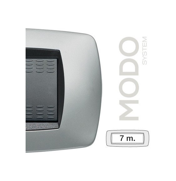 Placca Master Modo 7 posti in tecnopolimero Titanio 39TC257