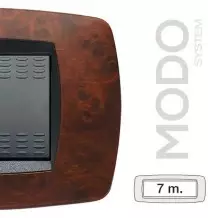 Placca Master Modo 7 posti in tecnopolimero Radica di noce 39TC437