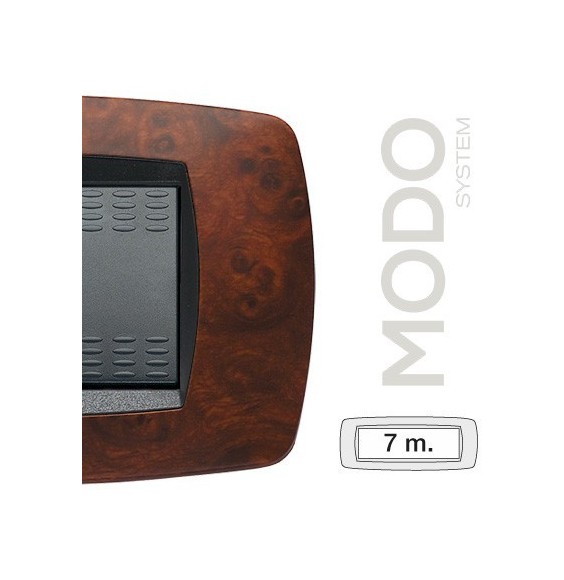 Placca Master Modo 7 posti in tecnopolimero Radica di noce 39TC437