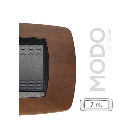 Placca Master Modo 7 posti in tecnopolimero Noce scuro 39TC457