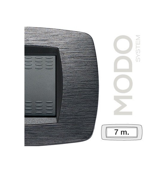 Placca Master Modo 7 posti in tecnopolimero satinato grigio 39TC517