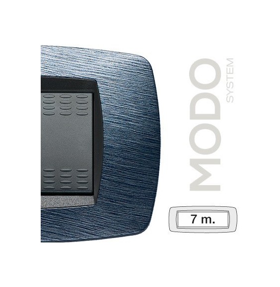 Placca Master Modo Satinato Blu 7 Posti 39TC527