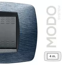 Placca Master Modo Satinato Blu 4 Posti 39TC524