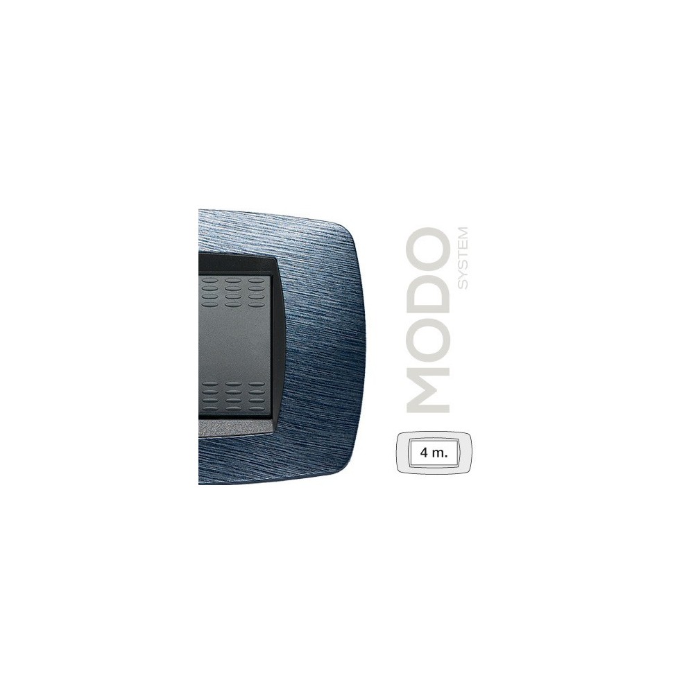Placca Master Modo Satinato Blu 4 Posti 39TC524